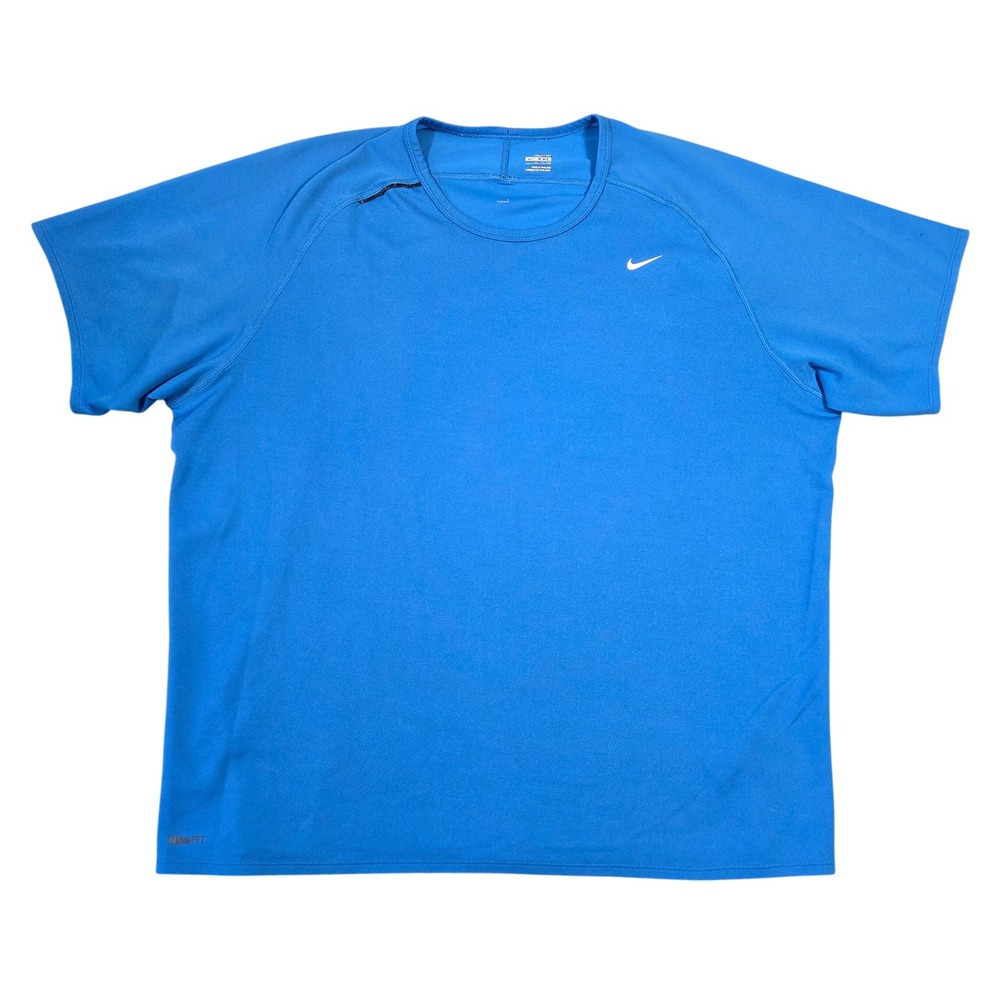 NIKE Fit Dry Mens Blue‎ Athletic T-Shirt XXL Short Sleeve Performance Athleisure
